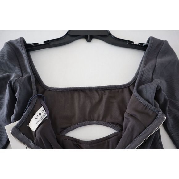 ATOIR AT210133 Women's Sz XS/6 Storm Gray The Alpha Full Zip Crop Top $118 - Picture 3 of 8